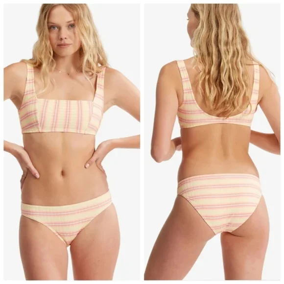 Billabong Sun Chaser Bikini Square Tank Top Low Rider Bottoms - Picture 3 of 12